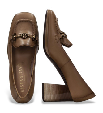 Hispanitas Chaussures en cuir marron  bout carr