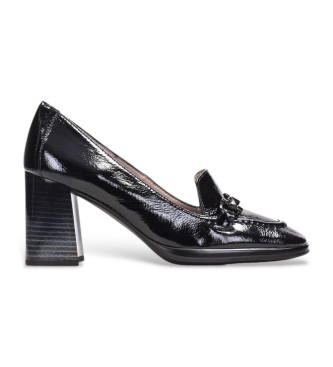 Hispanitas Zapatos de piel punta cuadrada negro