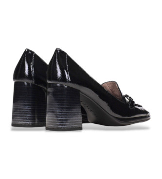 Hispanitas Square toe leather shoes black