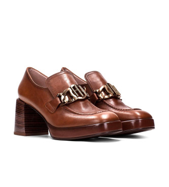 Hispanitas Tokio rjavi usnjeni čevlji -Višina pete 7 cm