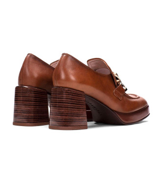 Hispanitas Tokio chaussures en cuir marron - Hauteur du talon 7cm