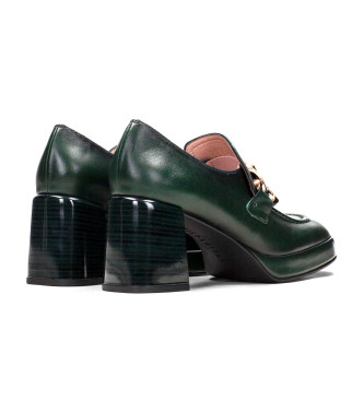 Hispanitas Tokio green leather shoes -Height heel 7cm