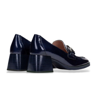 Hispanitas Chaussures  talons hauts en cuir  lanires bleu marine