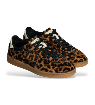 HOFF Rjave usnjene športne copate Alley Leopard