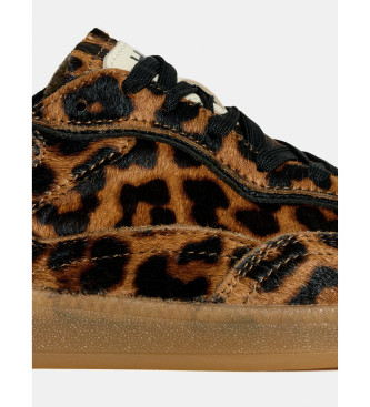 HOFF Rjave usnjene športne copate Alley Leopard