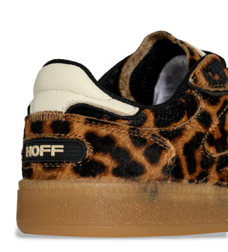HOFF Rjave usnjene športne copate Alley Leopard