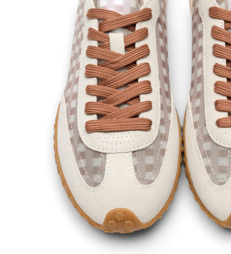 HOFF Leder-Sneaker Bridge Vichy Gebrochenes Weiß