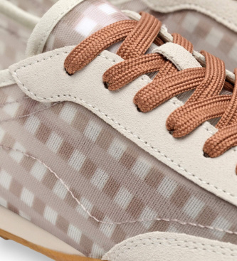 HOFF Leder-Sneaker Bridge Vichy Gebrochenes Weiß