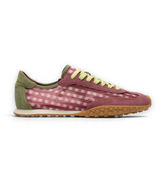 HOFF Leren Bridge Vichy sneakers in bordeauxrood