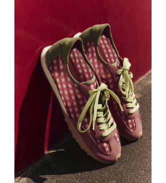 HOFF Leren Bridge Vichy sneakers in bordeauxrood
