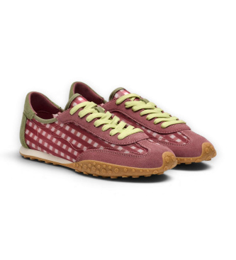 HOFF Leren Bridge Vichy sneakers in bordeauxrood