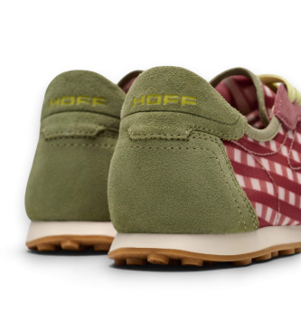 HOFF Leren Bridge Vichy sneakers in bordeauxrood