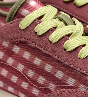 HOFF Leren Bridge Vichy sneakers in bordeauxrood