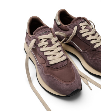 HOFF Brown eggplant leather City sneakers