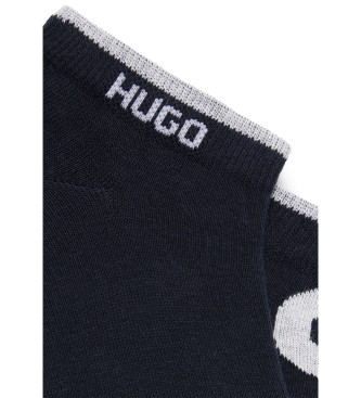 HUGO Pack 2 Paire de chaussettes de cheville bleu marine