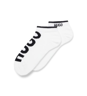 HUGO Pack 2 Pares de Calcetines Tobilleros Algodón blanco