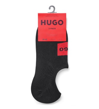 HUGO Pack 2 Paires de Chaussettes Invisibles noir
