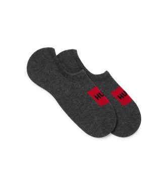HUGO Pak 2 paar onzichtbare sokken grijs