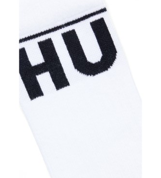 HUGO Pacote de duas meias brancas com logtipo