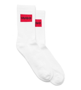 HUGO Pack 2 Paar Socken Logo Rot Wei