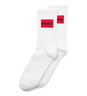 HUGO Pack 2 Paar Socken Logo Rot Wei