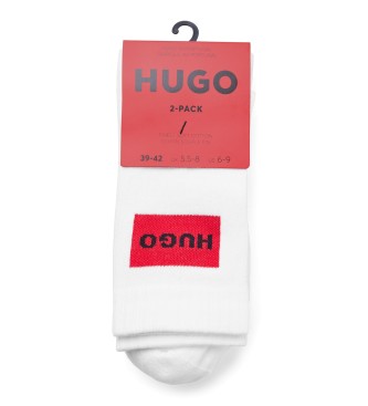 HUGO Lot de 2 paires de chaussettes Logo Rouge blanc