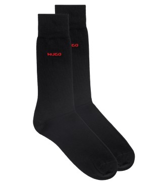 HUGO Confezione 2 paia di calzini neri lunghi