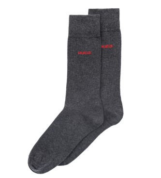 HUGO Pack 2 Paar graue lange Socken