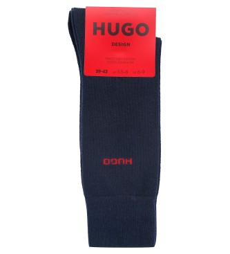 HUGO Pakke med 2 par marinebl lange sokker