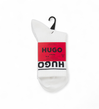 HUGO Lot de 3 chaussettes sportives blanches