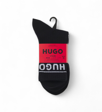 HUGO Lot de 3 chaussettes sportives blanc, noir