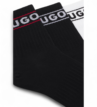 HUGO Lot de 3 chaussettes sportives blanc, noir