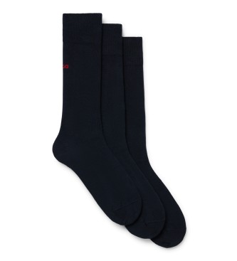 HUGO Pack of 3 navy socks