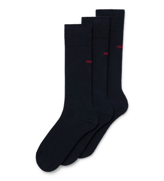 HUGO Pack of 3 navy socks