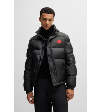 HUGO Quilted coat with red logo black