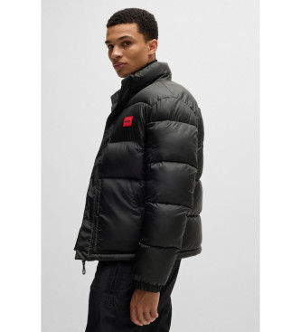 HUGO Quilted coat with red logo black