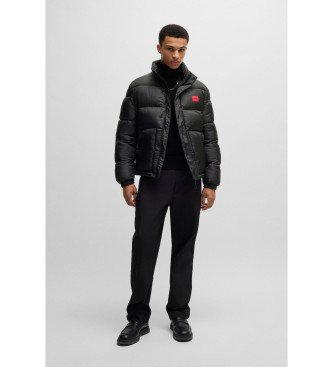 HUGO Quilted coat with red logo black