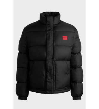 HUGO Quilted coat with red logo black