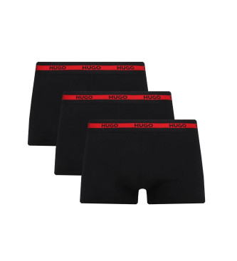 HUGO Pack de 3 boxers casual negro