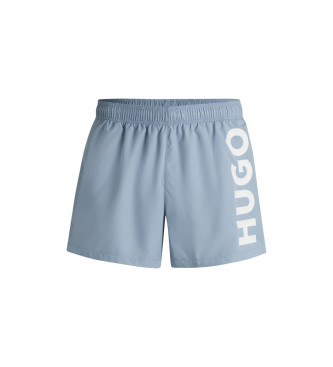 HUGO Quick-drying shorts with vertical logo print in blue