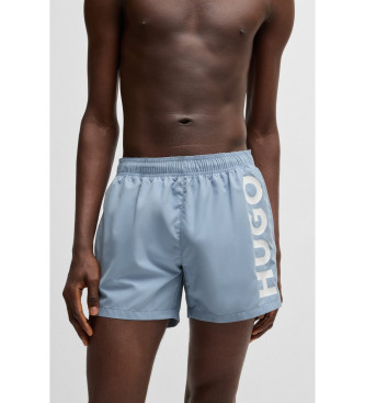 HUGO Quick-drying shorts with vertical logo print in blue