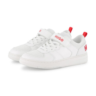 HUGO Baskets en cuir blanc