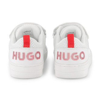 HUGO Baskets en cuir blanc