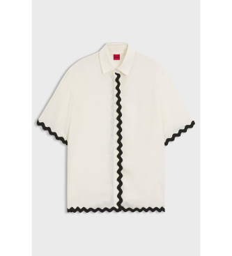 HUGO Camicetta Relaxed Fit, Bianca
