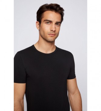 BOSS T-shirt nera con logo verticale
