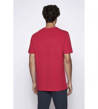 BOSS T-shirt Regulat Fit Logo contrasté rouge