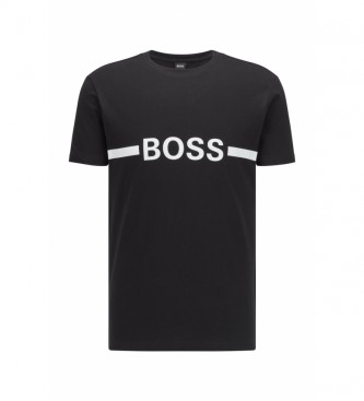 BOSS T-shirt nera con protezione solare slim fit