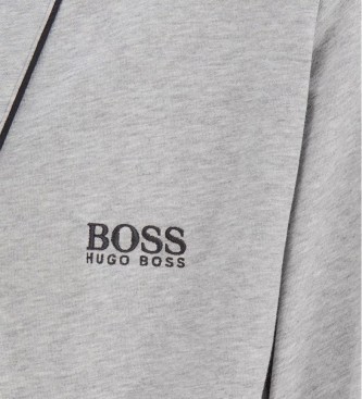 Mens Clothing Nightwear and sleepwear BOSS by HUGO BOSS Logo Terry Robe Dressing Gown in Grey for Men 