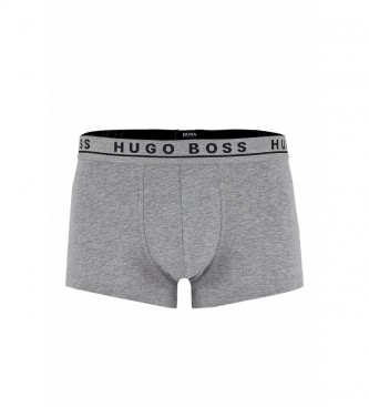BOSS Confezione da 3 boxer in cotone con logo grigio, nero