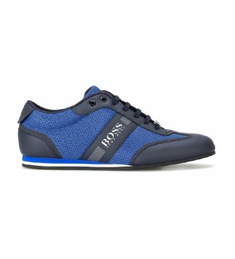 BOSS Low top sneakers in mesh and rubber fabric blue